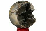 Polished Septarian Geode Sphere - Madagascar #134645-2